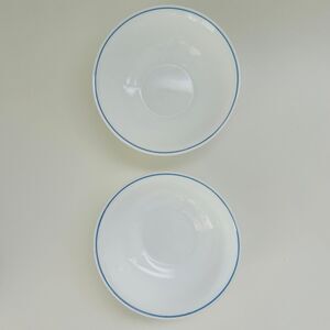 ARCOPAL France Break Resistant Blue Stripe Fruit Bowls, Set of 2